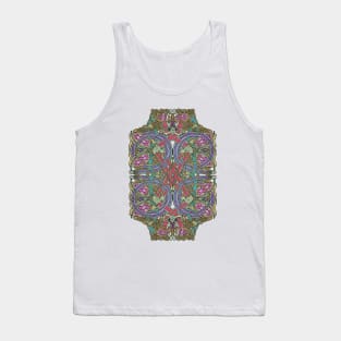 Twelve Birds, Four Dogs, Four Serpents Celtic Design Tank Top